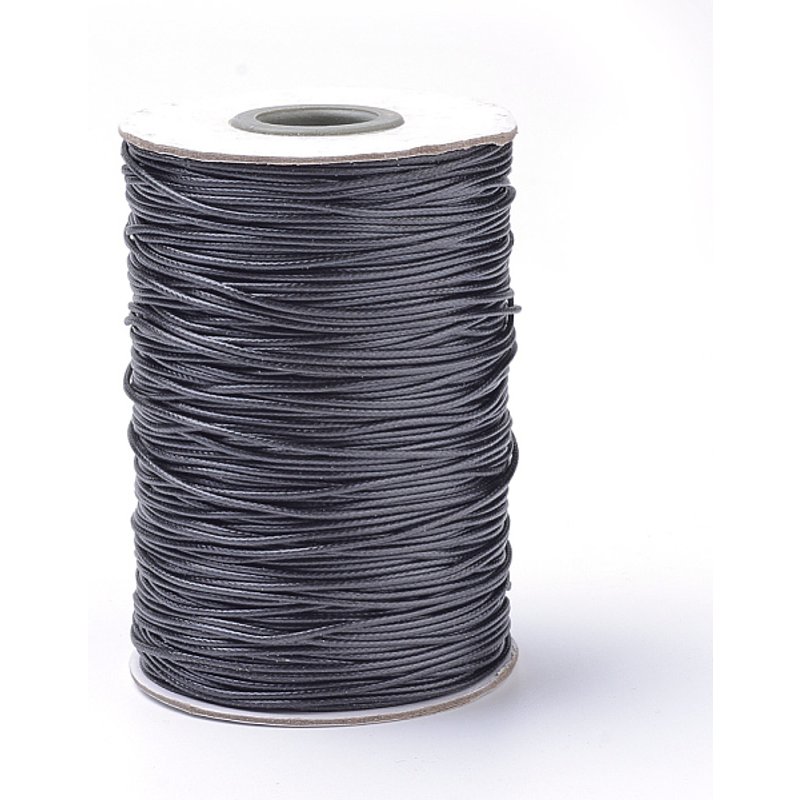 Corde en polyester cirée tressée coréenne, noire, 0,8 mm, 87,48 verges — Chaînes, fils et cordons