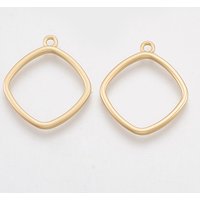 Smooth Surface Alloy Open Back Bezel Pendants for DIY Jewelry