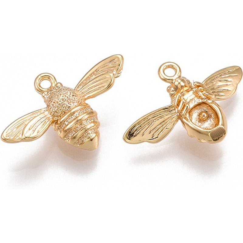 Pendants Abeille en Laiton, Sans Nickel, Plaqué Or 18K — Breloques et pendentifs