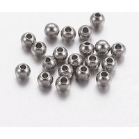 Tarnish Resistant Stainless Steel Beads, Solid Round, 3mm