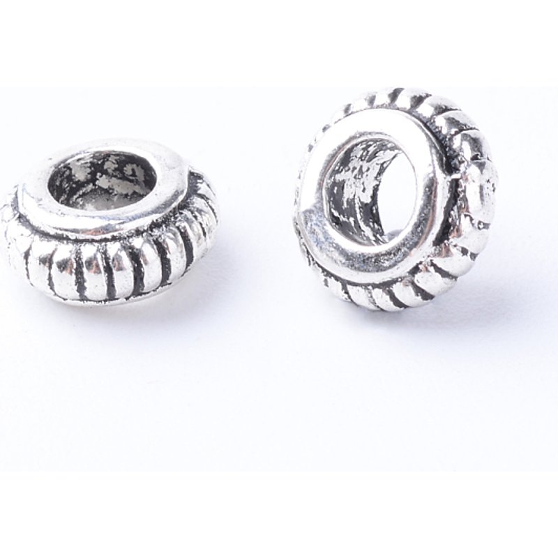 Perles Intercalaires en Alliage de Style Tibétain en Argent Antique, 7.5mm — Perles à bijoux