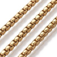 Chaînes en Acier Inoxydable 304 Non Soudées, Dorées, 3x3x1.5-2mm