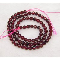 Garnet Gemstone Beads, Grade B, Round, 4mm, Hole 0.8mm