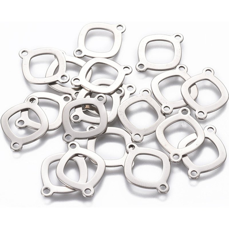 Connecteurs en Acier Inoxydable Rhombus 201, Résistants au ternissement — Accessoires pour bijoux