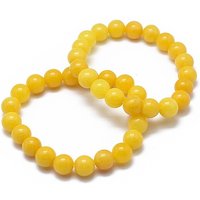 Natural Yellow Jade Bead Stretch Bracelet for Women