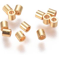 Perles Espacées Dorées en Acier Inoxydable 304, Colonne, 2x2mm — Perles à bijoux