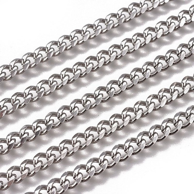 Chaînes en Acier Inoxydable 304 Fabriquées à la Main, 7x5x2mm — Chaînes, fils et cordons
