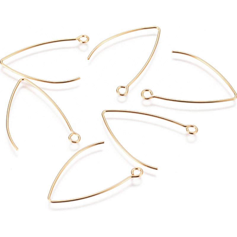 PVD Vacuum Plating 304 Stainless Steel Earring Hooks with Loop — Jewelry Findings