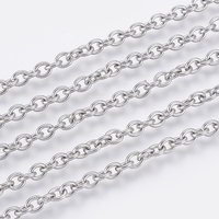 Chaînes en Acier Inoxydable 304, Soudées, Ovales, 4x3x0.8mm — Chaînes, fils et cordons