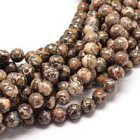 Brins de perles rondes en jaspe léopard naturel, 10mm, 39pcs — Perles à bijoux