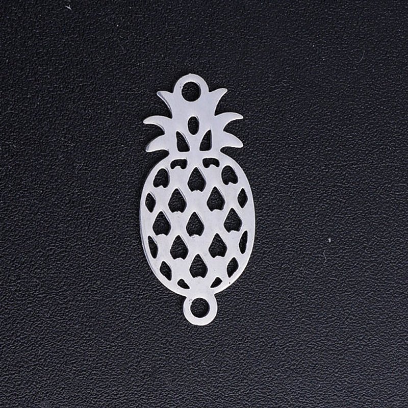 Connecteurs en Acier Inoxydable 201 en Forme d'Ananas, Résistants au ternissement — Accessoires pour bijoux