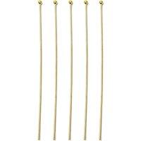 Épingles à Tête Ronde en Laiton, Dorées, 0.7mm d'Épaisseur, 70mm de Longueur, 75pcs — Accessoires pour bijoux