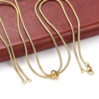 Adjustable 304 Stainless Steel Slider Necklace with Snake Chain — Pendant Necklace