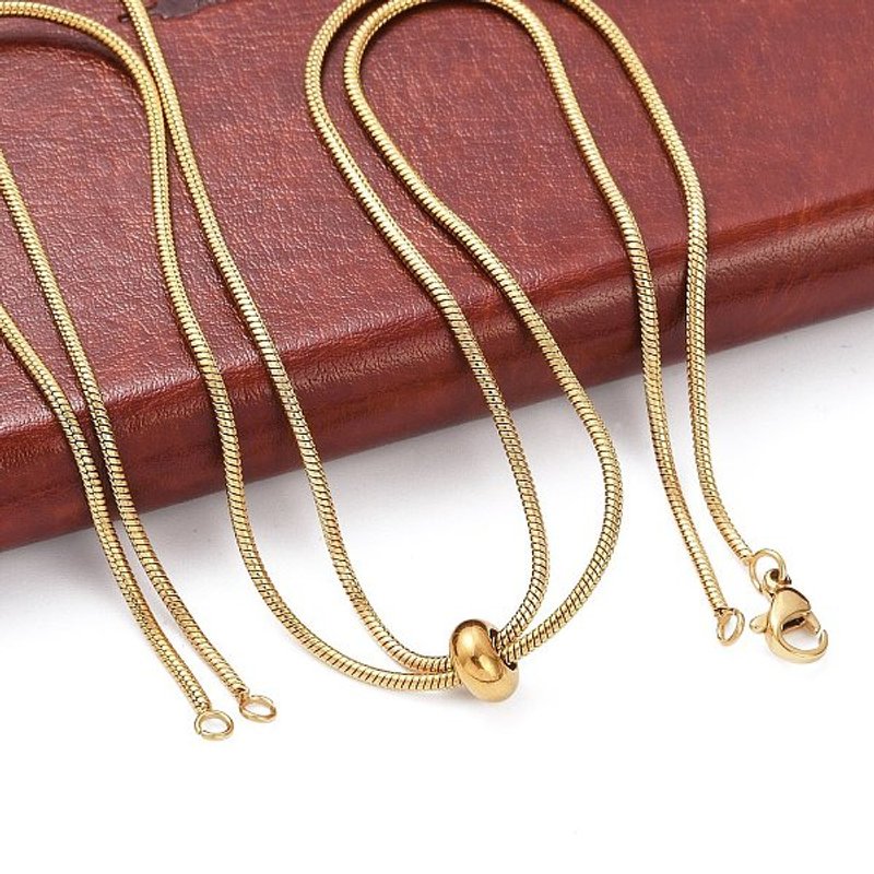 Collier à glissière en acier inoxydable 304 avec chaîne serpent ajustable — Collier pendentif
