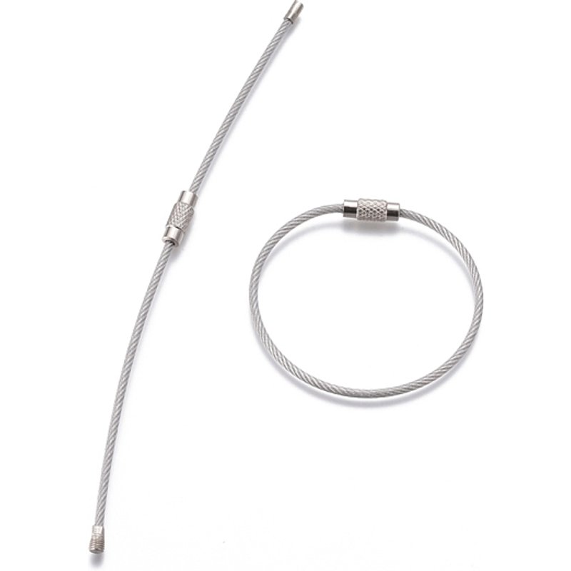 Stainless Steel Wire Keychain Clasps with Plastic Coating — Jewelry Findings