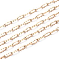 Soldered Brass Paperclip Chains, 18K Gold Plated, 16.4 Feet — Chains, Wire & Cord