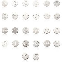 Connecteurs en Acier Inoxydable Ronds avec Alphabet A-Z, 26pcs — Accessoires pour bijoux