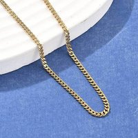 Unisex 304 Stainless Steel Golden Curb Chain Necklace with Clasp