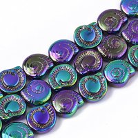 Brins de perles en verre électroplaqué, forme de coquillage spiralé, violet — Perles à bijoux