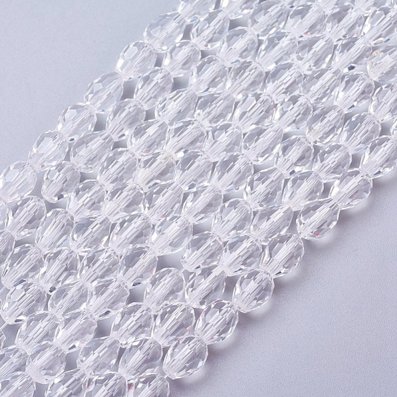 Brins de perles en verre, attrape-soleil en cristal, facetté, clair, 69pcs — Perles à bijoux