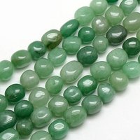 Brins de Perles Nuggets en Aventurine Verte Naturelle, 15,5 pouces — Perles à bijoux