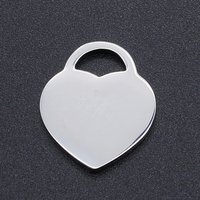 Non-Tarnish 304 Stainless Steel Heart Pendant, Stamping Blank Tag