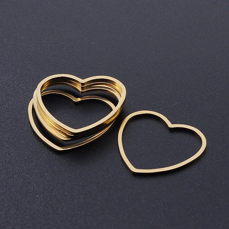 Anneaux de Liaison en Acier Inoxydable 201, Découpés au Laser, Coeur, Doré — Accessoires pour bijoux