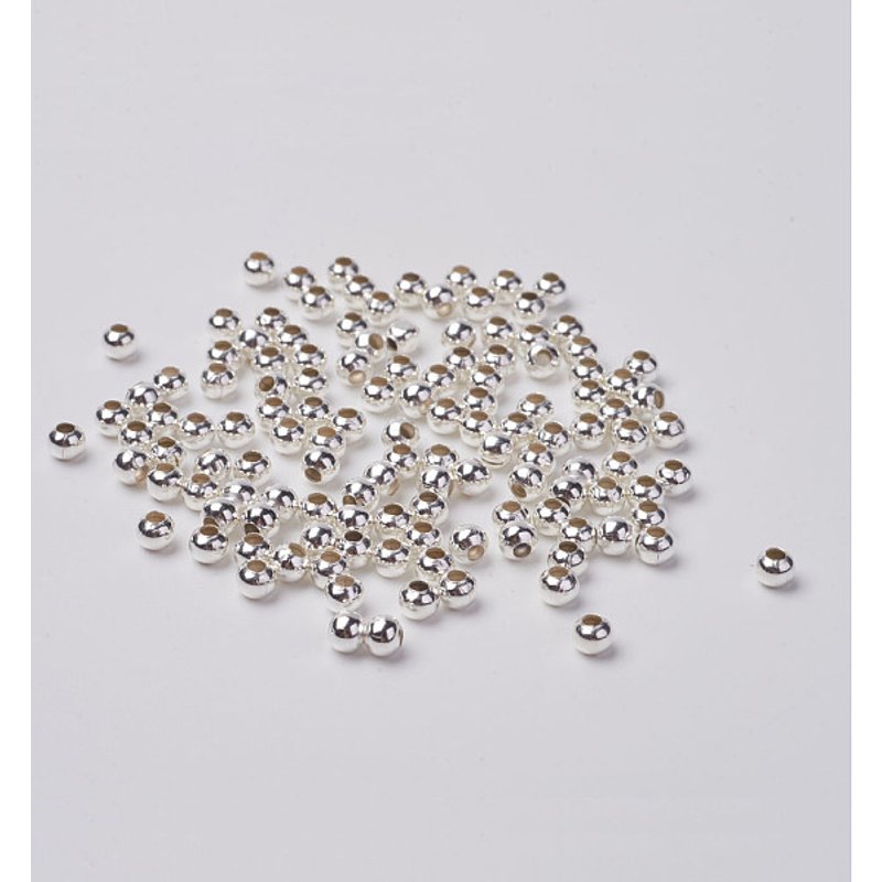 Perles Espacées en Fer, Argent, Rondes, Sans Plomb, 3.2mm, 408pcs
