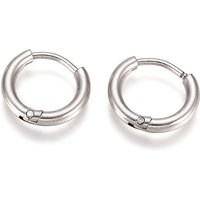 304 Stainless Steel Huggie Hoop Earrings with Surgical Steel Pin