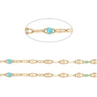 Handmade 304 Stainless Steel Dapped Cable Chains with Enamel