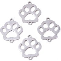 201 Stainless Steel Bear Paw Links Connectors, Laser Cut