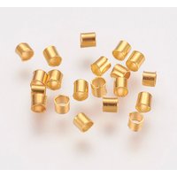 Perles à sertir en laiton, tube, dorées, 2mm, trou : 1.5mm, 1000pcs — Perles à bijoux