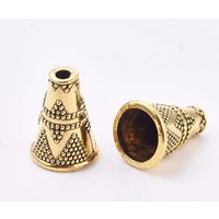 Cône de Perle en Alliage de Style Tibétain, Bumpy, Doré Antique, 12x9mm — Perles à bijoux