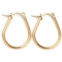 201 Stainless Steel Teardrop Hoop Earrings with 304 Pins