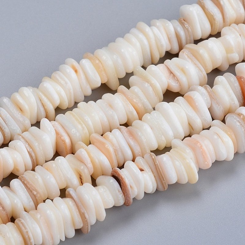 Natural Freshwater Shell Beads Strands, White Disc Shell Shards — Jewelry Beads