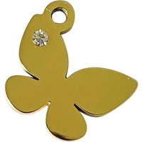 Ion Plating 304 Stainless Steel Butterfly Charm with Crystal Rhinestone