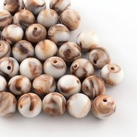 Opaque Acrylic Round Beads, Camel, 10mm Diameter — Jewelry Beads