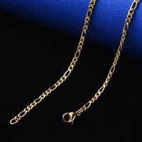 PVD Vacuum Plating 304 Stainless Steel Figaro Chain Necklace