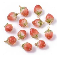 Handmade Flower Epoxy Resin Pendants with Brass Peg Bails — Charms & Pendants