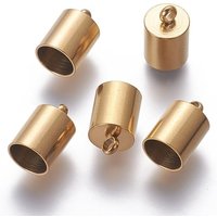 Embouts de Corde en Acier Inoxydable 304, Doré, 11x7mm — Accessoires pour bijoux