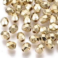 Perles en plastique CCB, facettées, ovales, dorées, 5x4mm, trou 1.4mm — Perles à bijoux
