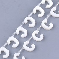 Perles en Coquillage d'Eau Douce, Percées par le Haut, Lettre C, 10x8x3mm — Perles à bijoux