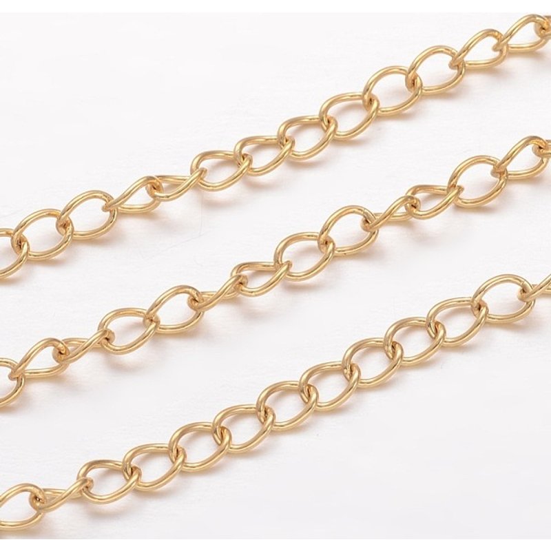 Chaînes Curb en Acier Inoxydable 304 Ion Plating pour Fabrication de Bijoux — Chaînes, fils et cordons