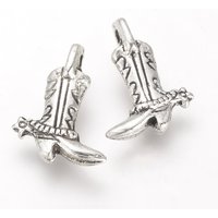 Pendentif en Alliage de Style Tibétain, Bottes de Cowboy en Argent Antique — Breloques et pendentifs