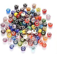 Handmade Lampwork European Large Hole Rondelle Beads