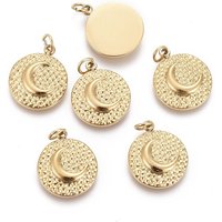 Ion Plating 316 Surgical Stainless Steel Moon Charm with Jump Ring