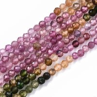 Gradient Style Natural Tourmaline Strands, Faceted, Round, 2.5mm