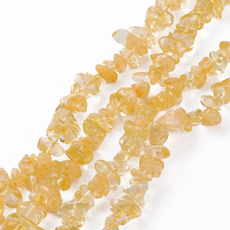 Fils de perles de citrine naturelle, teintées, chip, 2.5-11.5mm, 31.34 pouces — Perles à bijoux