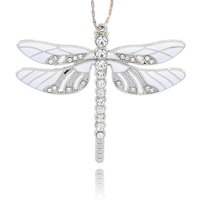 Pendentif en alliage émaillé en forme de libellule avec strass en cristal — Breloques et pendentifs