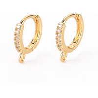 Trouvailles de boucles d'oreilles en laiton Micro Pave Zirconia Cubique Transparent